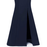 Sexy Burgundy Evening Party Off Shoulder Slim Slit Maxi Runway Sheath Long Bodycon Formal Dresses