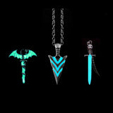 Halloween Luminous Glowing Arrow Pendant Knight Spear Pike Necklace