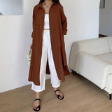 Button Up Casual Shirt Dress Spring Autumn Lapel Collar Long Sleeve Oversized Midi Dress