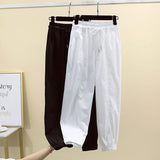 Plus Size Women Summer Casual Sweatpants Simple Style Elastic Waist Loose Thin Harem Pants