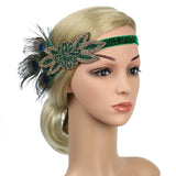 1920s Flapper Accessories Feather Headband Gloves Cigarette Holder 3 Pack Great Gatsby Party Costume Accessories Set for Women