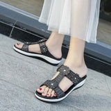 Women Leather Casual Platform Open Toe Ladies Party Shoes Gladiator Sandals