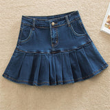 Retro Denim Shorts Skirt Women Summer Korean Streetwear Ladies Jeans Mini Skirts