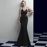 Sexy Beads Evening Dress Women's Backless Strap Cross Slit Long Party Maxi Dress