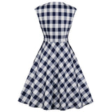 2021 Cotton Office Plaid Print Vintage Dress Women Sleeveless Button Side Swing Pinup Chic Vestidos Summer A-Line Party Sundress