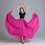 Chiffon Long Women Elegant Casual High Waist Boho Beach Maxi Solid Dance Skirt Streetwear