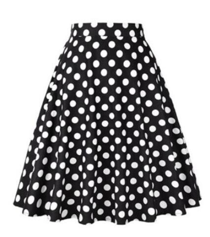 White Black Plaid Printed Women Cotton Skirt Party Fashion High Waist Retro Vintage England Midi Knee Length A-line School Skirt