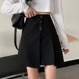 Women High Waist Mini Skirts Korean Style Solid Color All-match A-line Ladies Elegant Casual Skirt