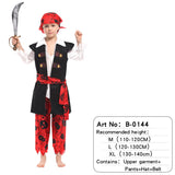 Halloween Kids Pirate Costume With Hat Fancy Boys Girls Outfit Sets For Children Birthday Party School Carnival Dress No Weapon