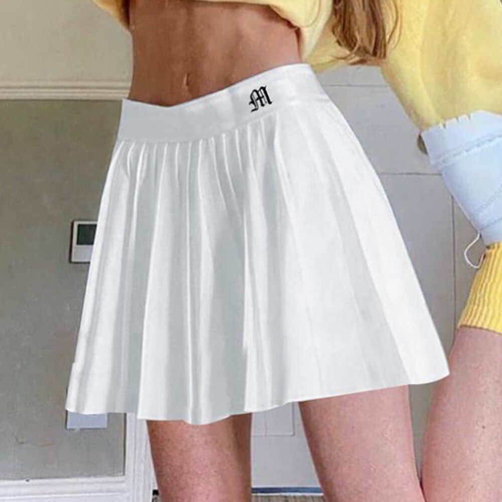 Japanese Style Women Sexy Cheerleader White Nightclub Party Super Pleated Cute Ladies Short Mini Skirts