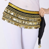 Multi-Rows Gold Coin Beads Belly Dance Skirt Wrap Gift Idea Dance Shows Party Night Out Shining Velvet Hip Scarf Skirt Dancewear