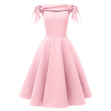 1950s Vintage Plus Size Off Shoulder Swing Robe Pin Up Elegant Evening Party Formal Dress