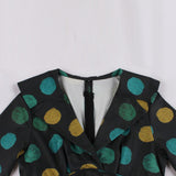 Elegant Polka Dot Women hort Sleeve High Waist Robe Pin Up Swing Retro Vintage Dresses