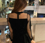 2021 Winter Evening Party Dress Women Lace Design Korean Fashion Vintage Y2k Midi Dress Long Sleeve Black Cupcake Dress Female