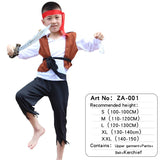 Halloween Kids Pirate Costume With Hat Fancy Boys Girls Outfit Sets For Children Birthday Party School Carnival Dress No Weapon