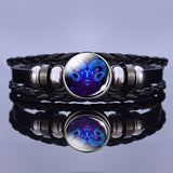 12 Zodiac Signs Constellation Charm Multilayer Weave leather Bracelet & Bangle