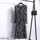 Bow A-line Women Full Sleeve Flower Print Floral Bohemian Dress