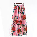 Summer High Waist Long Printed A-Line Floral Casual Beach Faldas Boho High Waist Holiday Maxi Skirts