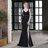 Sexy Slit Evening Dress Women's White Strap Dress Party Maxi Dress With Crystal