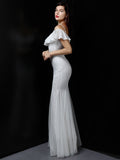 White Strap Dress Sequin Evening Dress Off Shoulder Women Long Formal Party Dress
