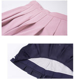 Summer High Waist Japanese Student Girls School Uniform Solid JK Pleated A-Line Mini Skirt Streetwear