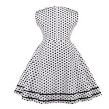 2021 4XL Plus Size Women Clothing Square Neck Tie Front Sleeveless Polka Dot Vintage Elegant 50S Summer A Line Rockabilly Dress