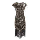 1920S GATSBY Sequins O-neck Beaded Fringed Dress Hot Club Night Out Sexy Fringed Dress