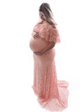New Elegant Lace Maternity Dress Photography Props Long Dresses Pregnant Women Clothes Fancy Props Shoot pregnant dress