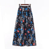 Summer High Waist Long Printed A-Line Floral Casual Beach Faldas Boho High Waist Holiday Maxi Skirts