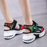 Fashion Sequins Platform Sandals Summer Air Cushion Wedges Shoes Woman New Chunky Heels Soprts Sandalias