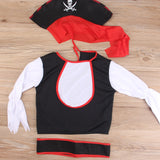 Halloween Kids Pirate Costume With Hat Fancy Boys Girls Outfit Sets For Children Birthday Party School Carnival Dress No Weapon