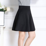 Autumn Women Mini Elastic High Waist Solid A-Line Skirts Casual Sexy Streetwear