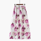 Summer High Waist Long Printed A-Line Floral Casual Beach Faldas Boho High Waist Holiday Maxi Skirts