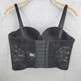 New Summer Embroidery Casual Lace Crop Top To Wear Out Push Up Bralette Bra Cropped Corset Tops Female Sexy Camis Clothing