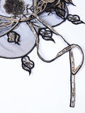 Flower Embroidery Femal Shawl Vintage Party Tulle Sequins 1920s Champange V-Neck Frenulum Black Gold Cape
