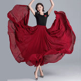 Chiffon Long Women Elegant Casual High Waist Boho Beach Maxi Solid Dance Skirt Streetwear