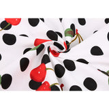 2021 Summer Beach 50s 60s Retro Vintage Cherry Sexy Mini Skirt Women Ladies Polka Dot Retro Vintage A Line Short White Skirts