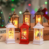Christmas Candle Lantern Santa Claus Lantern Sparkling Church LED Hanging Decorations