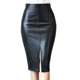 New Women High Waist Elegant Summer Black Bodycon Work Office Midi Pencil Skirts