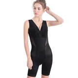 Women Bodysuit Shapewear Underwear See Through Mesh Sexy V-neck Bottom Stretch Slim Shapewear