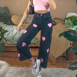 Black Woman Jeans High Waist Jeans Harajuku Trousers Clothes Wide Leg Denim hole Blue Streetwear Fashion Vintage loose Pants