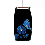 Print Summer Women Floral High Waist Pencil Vintage Sexy Party Wear Midi Skirt