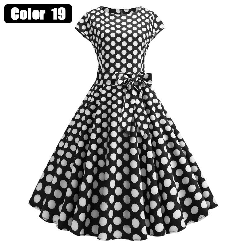 Short Sleeve Vintage Hepburn Style Dress
