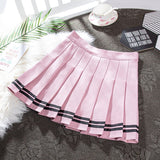 Summer High Waist Japanese Student Girls School Uniform Solid JK Pleated A-Line Mini Skirt Streetwear