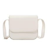 Solid Color Small PU Leather Flap Crossbody Bag