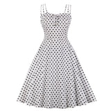 Red White Polka Dot Cotton Spaghetti Strap Robe Pin Up Swing Retro Vintage Dress