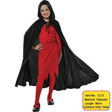 Adult Vampire Costume Capes Hooded Robes Black Red Deluxe Halloween Cloak Full Length