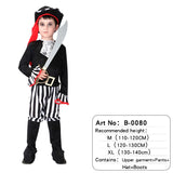 Halloween Kids Pirate Costume With Hat Fancy Boys Girls Outfit Sets For Children Birthday Party School Carnival Dress No Weapon