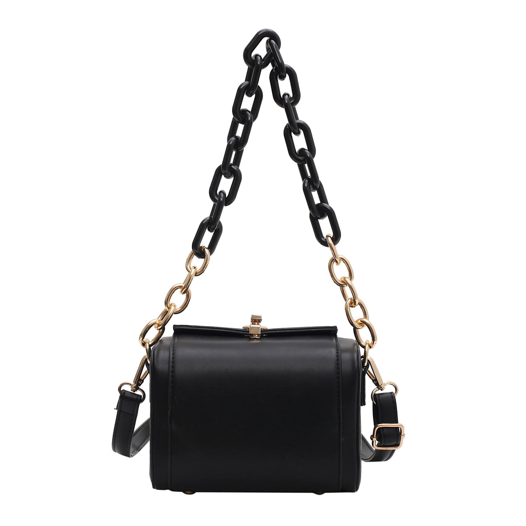Mini Black Box Design PU Leather Crossbody Bag