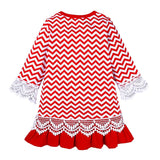 Christmas Kids Girls Dress for Baby Children Santa Claus Girl Lace Clothes Festival Red Costume Xmas Autumn Props 9M-6 Years